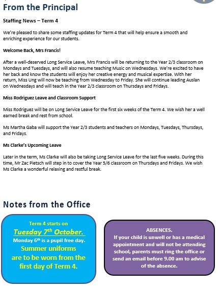 From the Principal