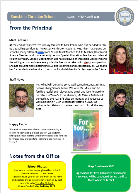 From the Principal